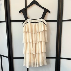 GUC French Connection Dress size 0 ruffles black white formal